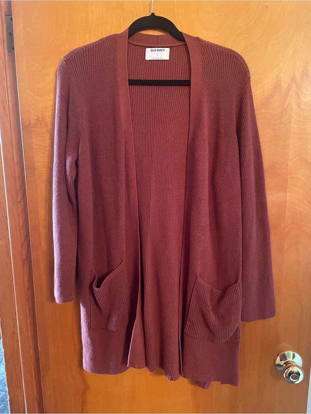 Old Navy Open-Front Tunic Length Cardigan Sweater - Rust Brown